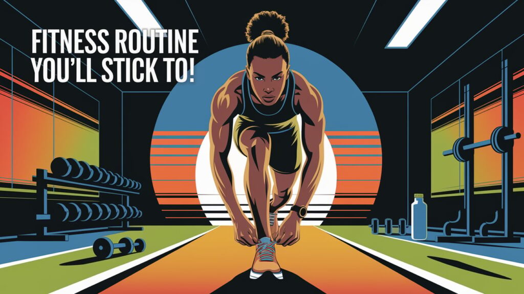 Fit woman tying her running shoes at sunrise, ready for her morning workout.